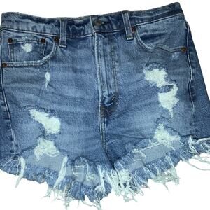 Abercrombie and Fitch The mom shorts High rise denim distressed shorts size 27